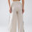 Thumbnail: Linen Contrast Scallop Trim Pants in Beige
