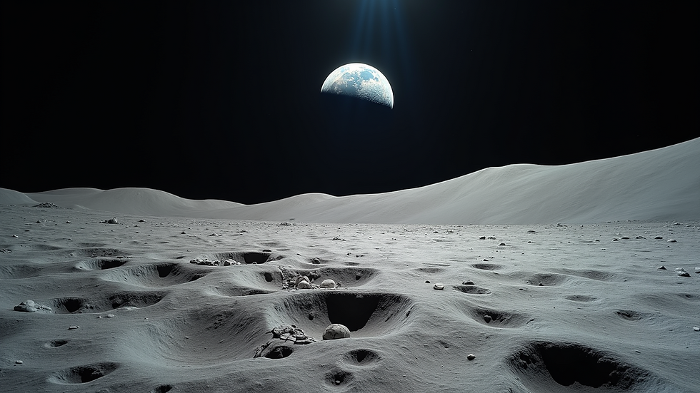 Wide angle view of a lunar surface