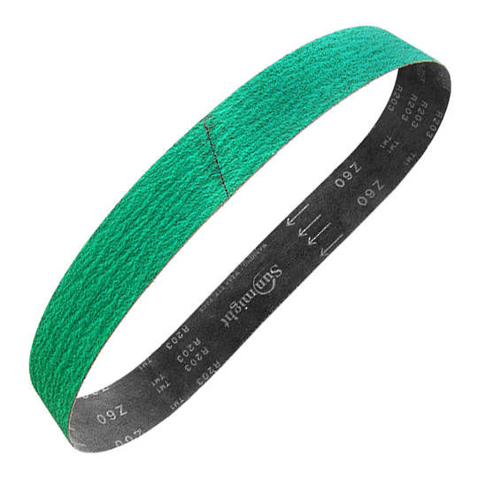 Zirconia linishing belt 100 x 1220mm in 80 grit for metal grinding, weld clean-up and surface finishing with compatible belt