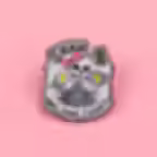 Shh… No One Cares Enamel Pin pink background