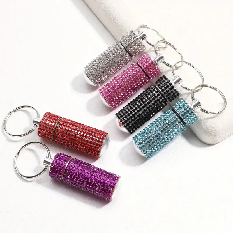 Rhinestone Mini Pill Bottle - All colours