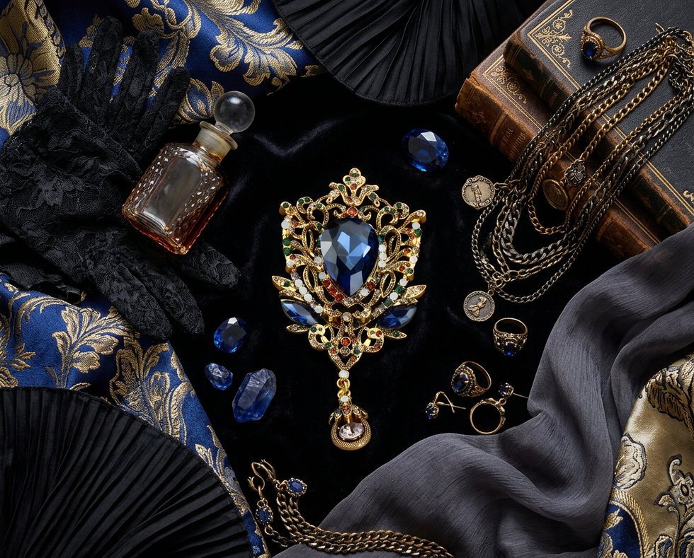 Regal Baroque Statement Brooch Flat Lay