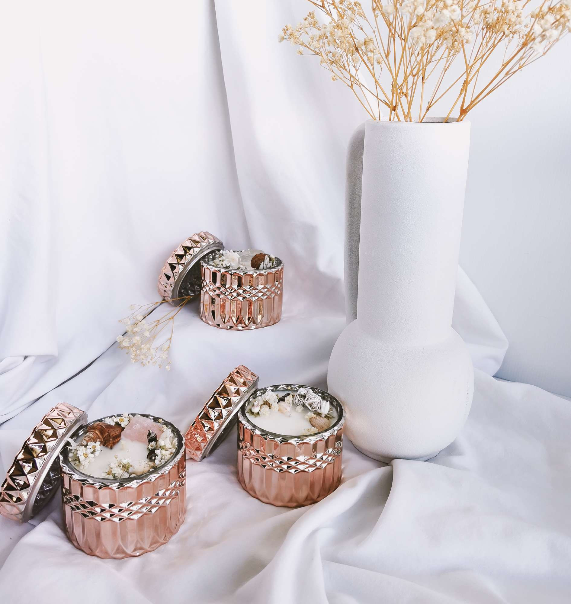 Small Treasures - Rose Gold Geo Candle