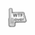 WTF Enamel Pin on white background