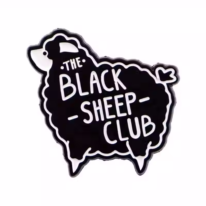 The Black Sheep Club Enamel Pin on white background