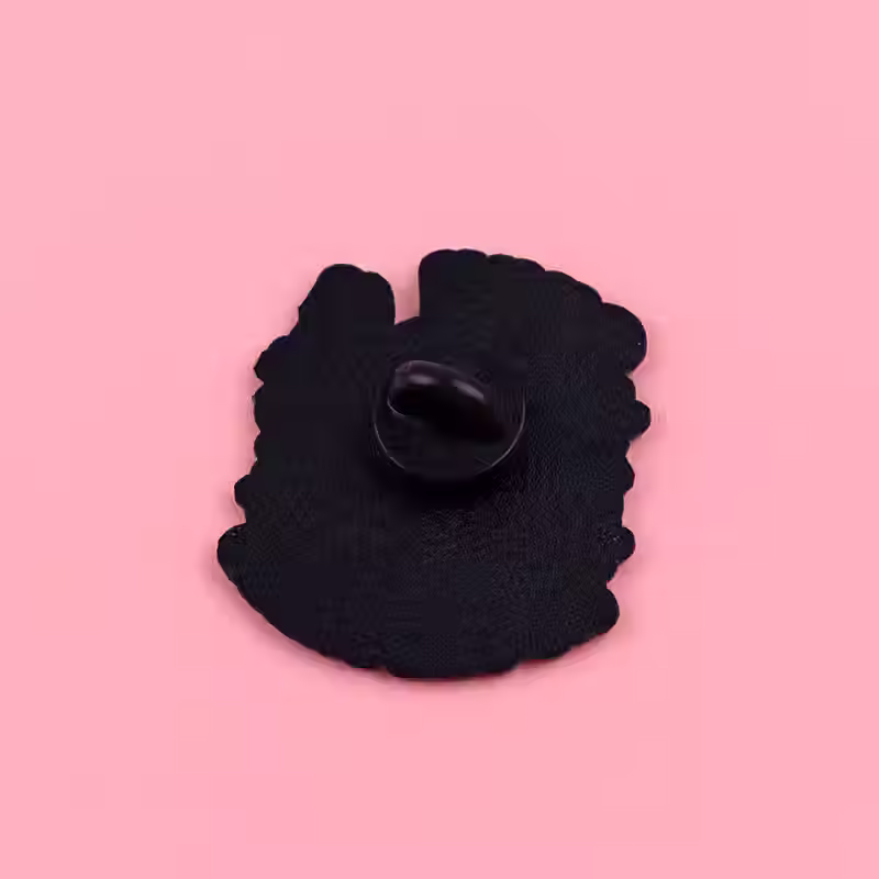 Shh… No One Cares Enamel Pin back of the pin