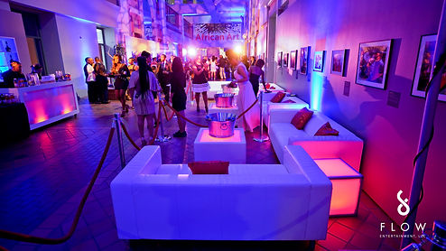 Lounge Furniture Renatl and Event lighting african art gallery Washington DC
