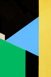 Abstract architectural photography in green yellow blue