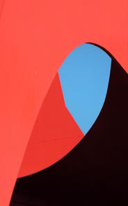 Abstract architecture photography in blue red black