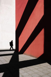 Silhouette umgeben von Linien