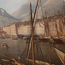 Painting of Toulon old town, showcasing historic streets