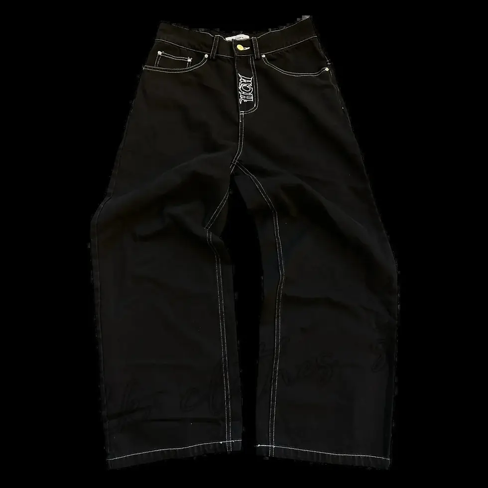 Miniatura: New Prints Jeans Men Streetwear Baggy Wide Leg