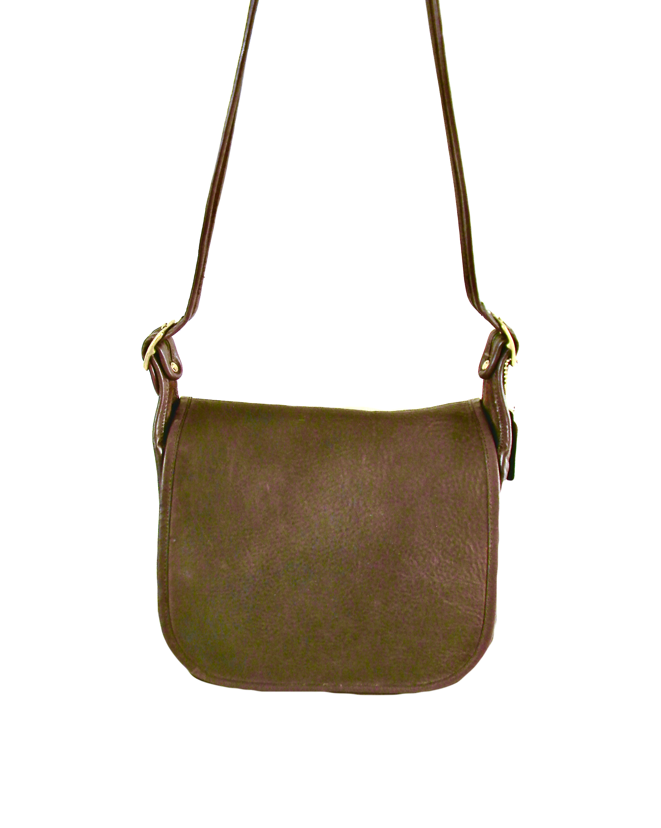 Refurbished 80s Vintage Coach Mocha Leather NYC Classic Shoulder Bag