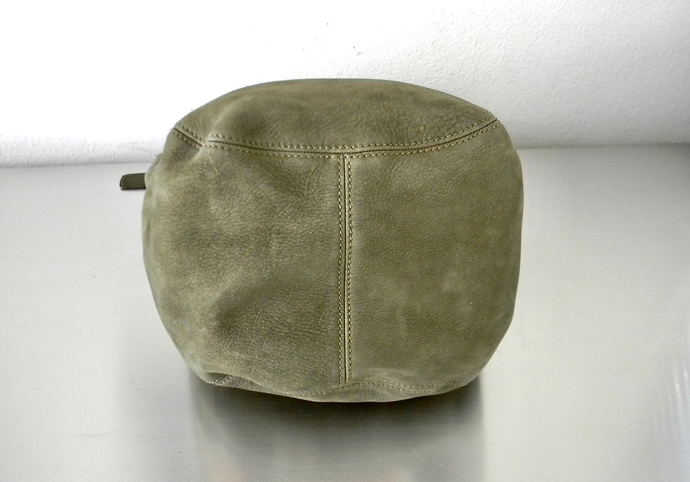 Thumbnail: Vintage 90s Coach Dark Sage Soft Bucket Nubuc Bag w Original Paperwork & Brush