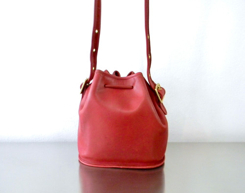 Refurbished 90s Vintage Red Leather Coach Lula's Legacy Bag