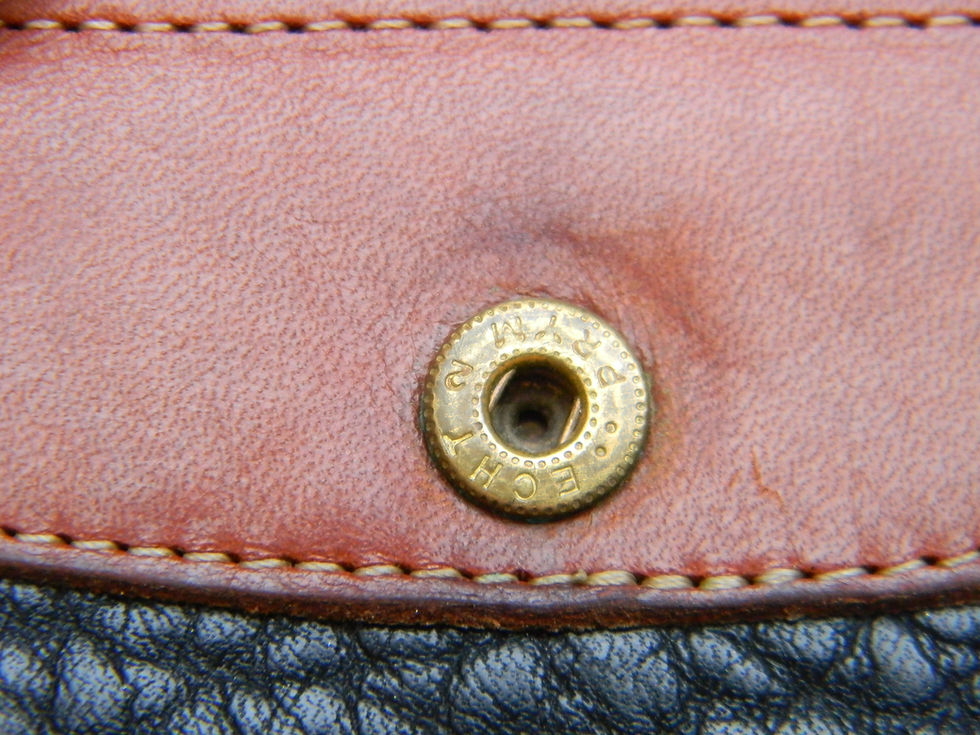 Thumbnail: 80's Black And Tan Trifold Compact Wallet by Dooney & Bourke