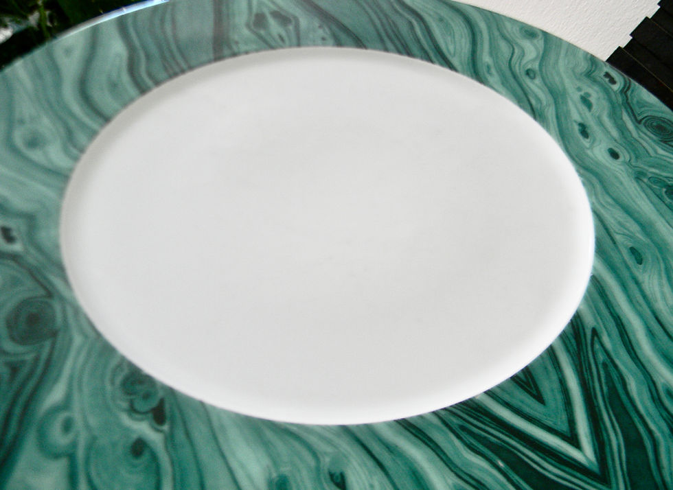 Thumbnail: Vintage 80's Rosenthal Malachite Edge Charger Plate