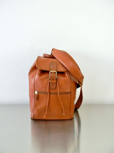 バッグ Vintage Coach Classic Backpack Tan USA Refurbished Vintage Coach British Tan Leather Backpack