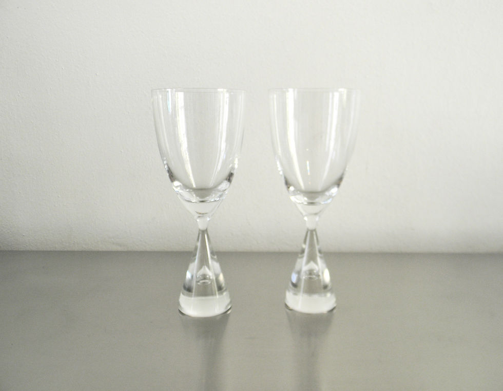 Thumbnail: MCM Krosno Style Glass Cocktail Pitcher & Holmgaard Princess Wine Glasses