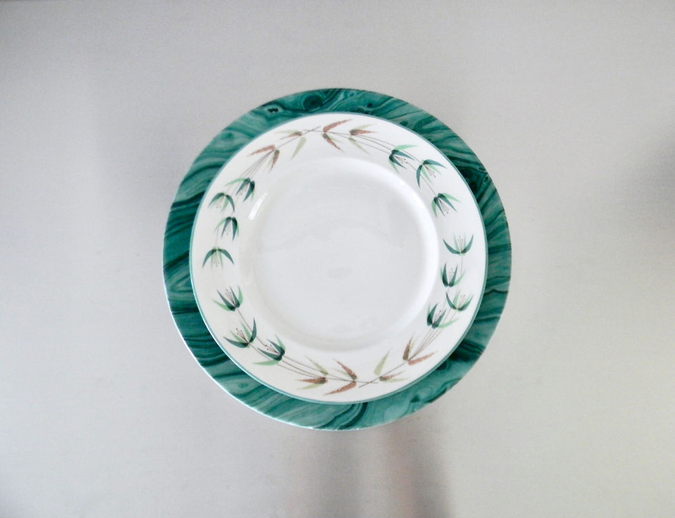 Thumbnail: Vintage 80's Rosenthal Malachite Edge Charger Plate