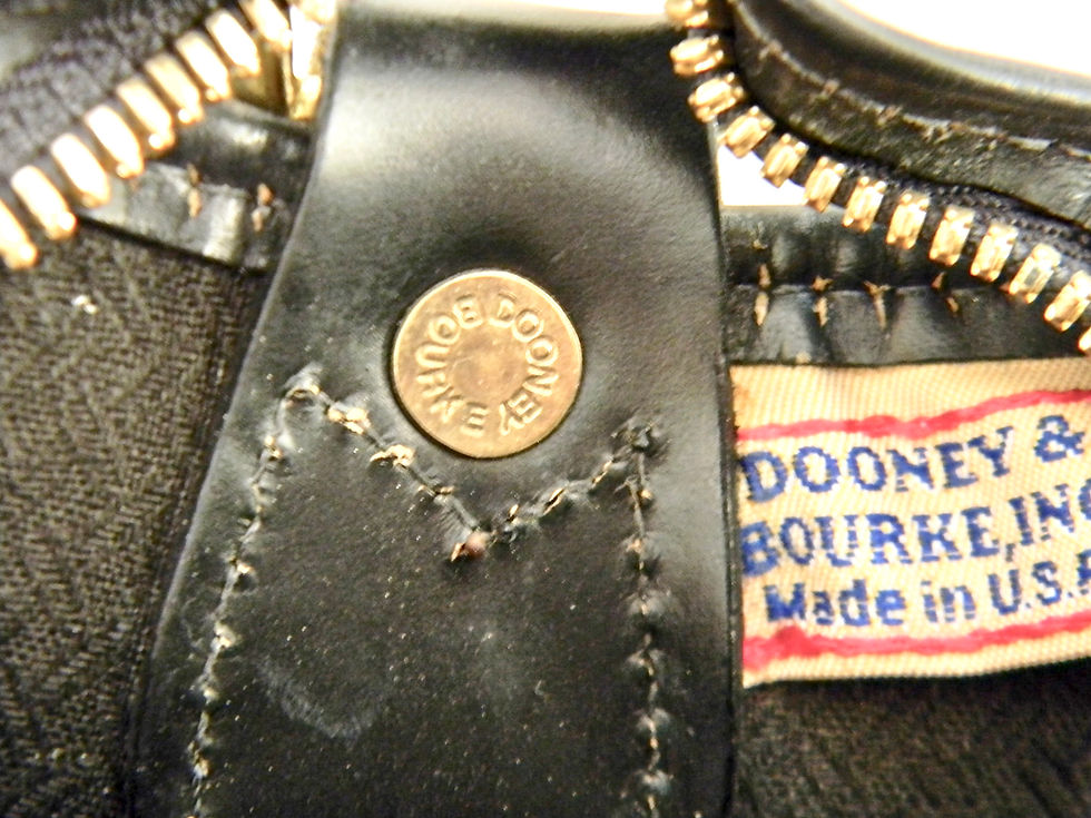 Thumbnail: Authentic Vintage Dooney & Bourke Black and Yellow Small Hobo Shoulder Handbag