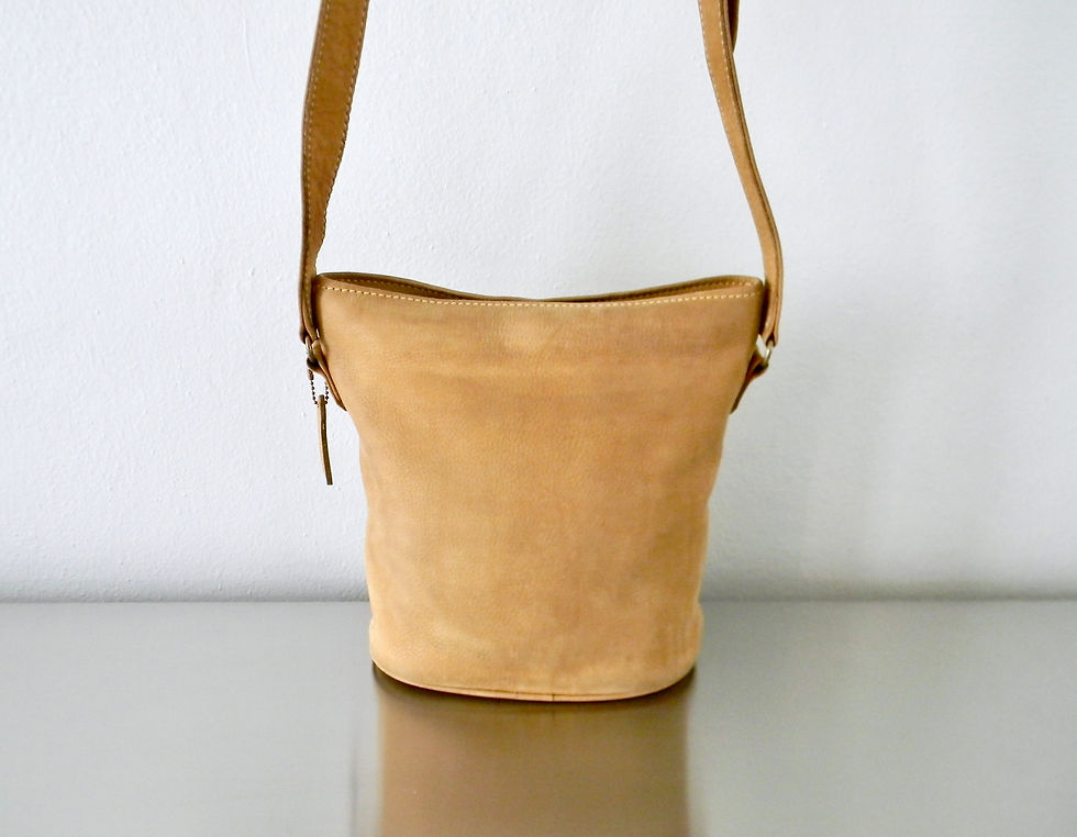 Thumbnail: Refurbished Vintage Coach Limited Edition Chamois Small Bucket Zip Nubuc