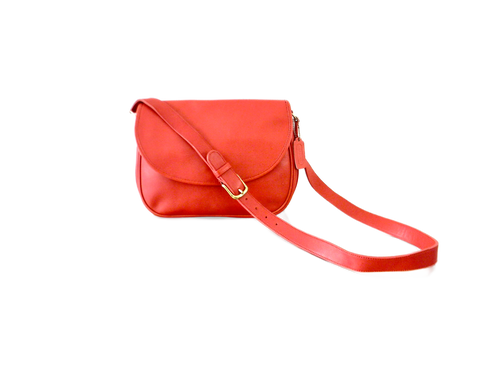 Refurbished Vintage 80s Red Coach Town Bag Large