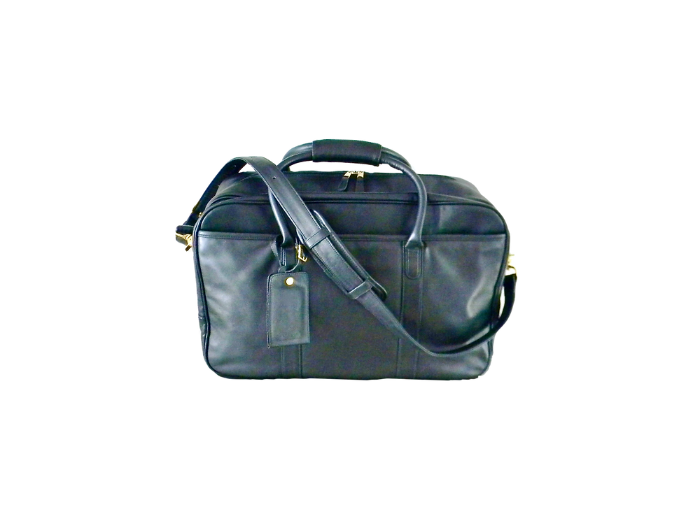 Refurbished Vintage 90s Rare Black Leather Carry On Bag