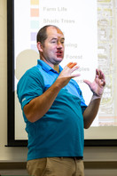 Presenter talking