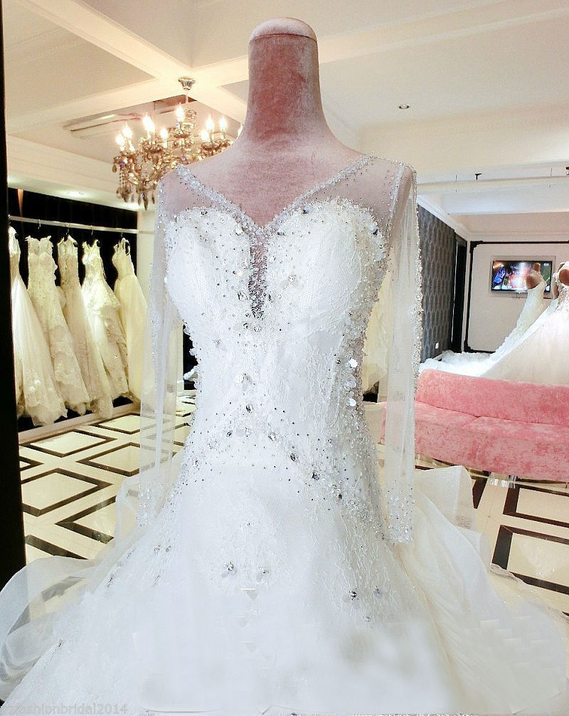 Thumbnail: YZ Beads Crystal Sexy Diamond Wedding Dresses VFIV