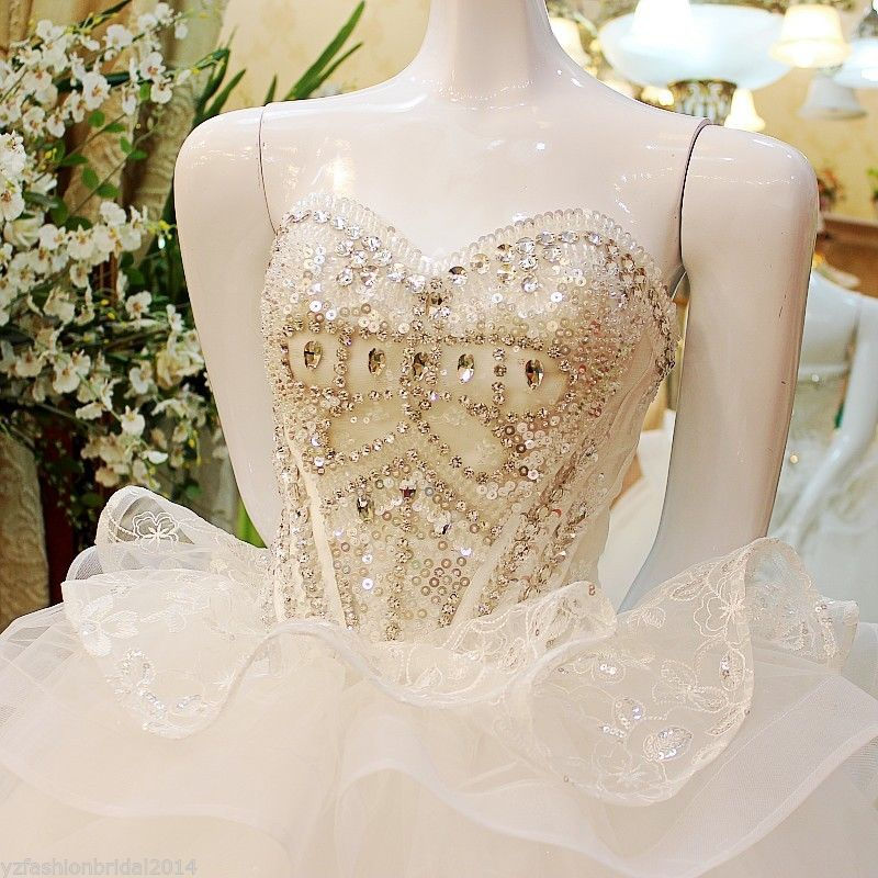 Thumbnail: YZ Beads Crystal Sexy Diamond Wedding Dresses FIFI