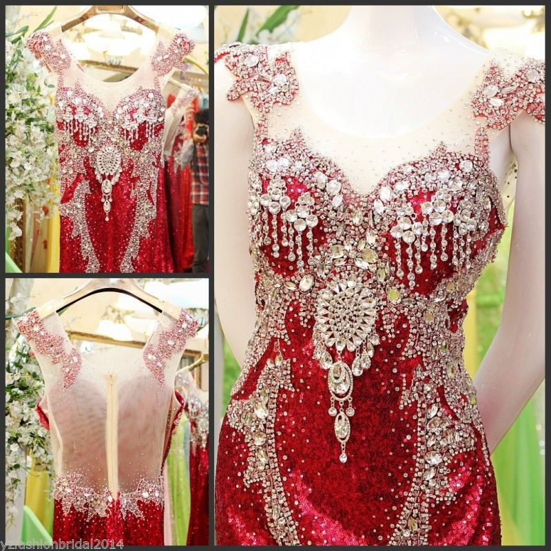 Thumbnail: Sweetheart Beaded Crystal Beautiful Sexy Dress MXI