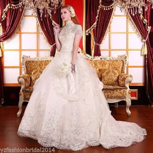 Thumbnail: YZ Beads Crystal Sexy Diamond Wedding Dresses FIVL