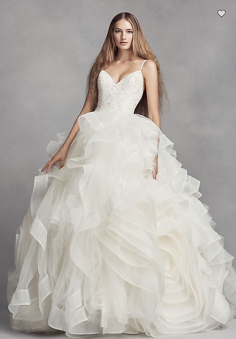 organza rosette wedding dress Modern Printed Organza Wedding Dress with 3D Flowers