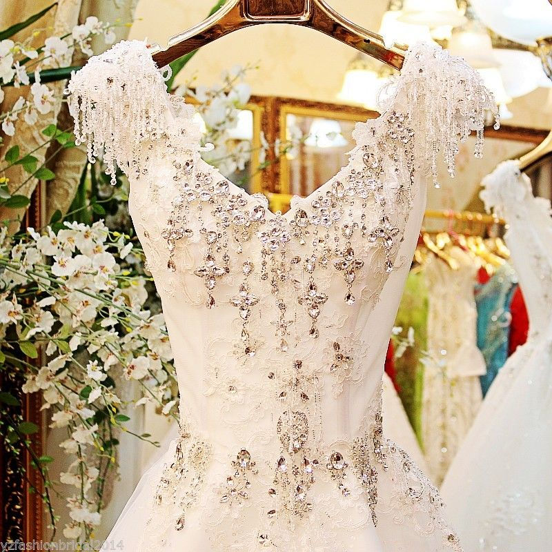 Thumbnail: YZ Beads Crystal Sexy Diamond Wedding Dresses VXVP