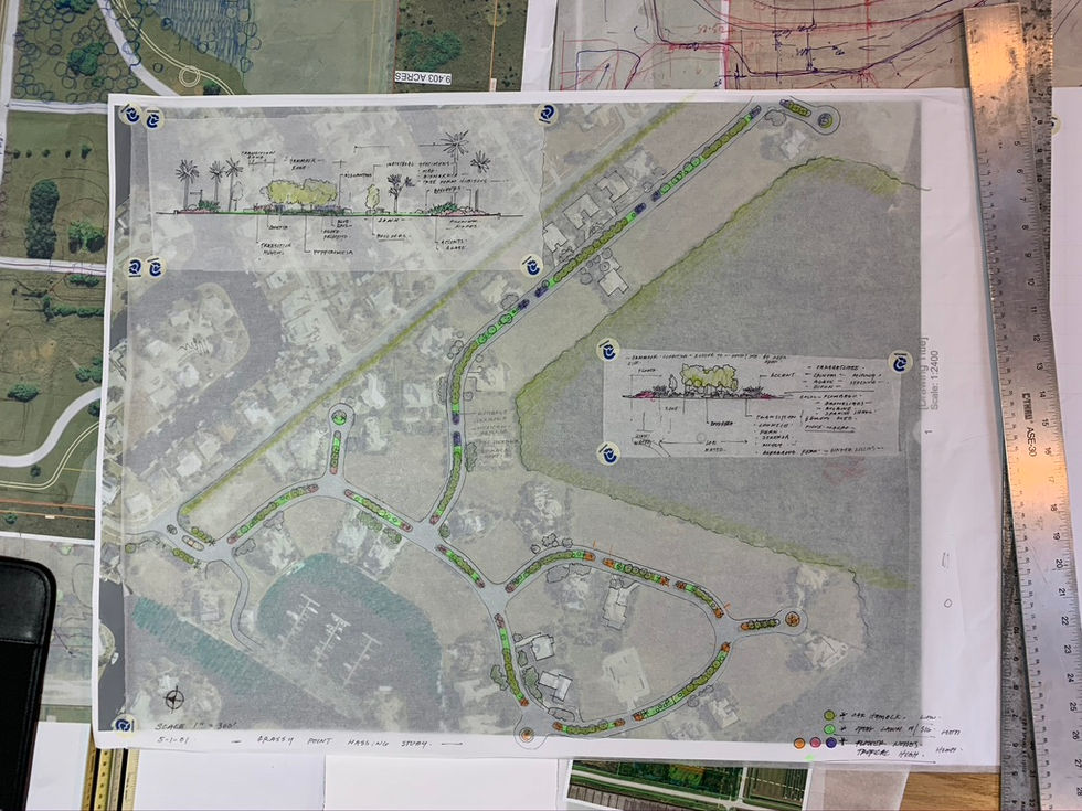 Sketching our concept for a landscape masterplan in Port Charlotte
