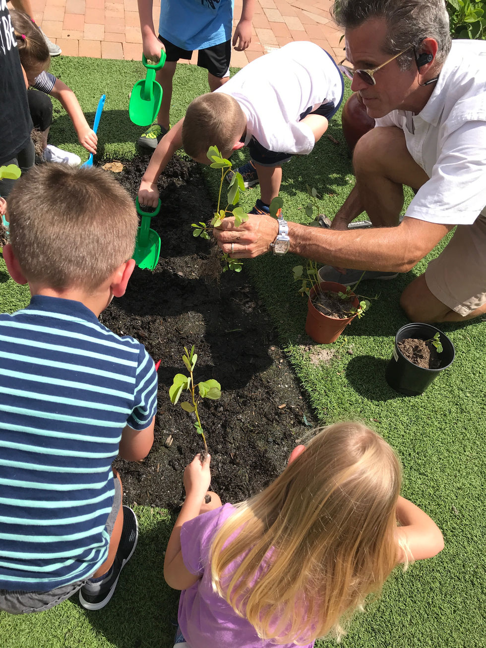Teaching a planting workshop with a local pre-school in Punta Gorda, Florida