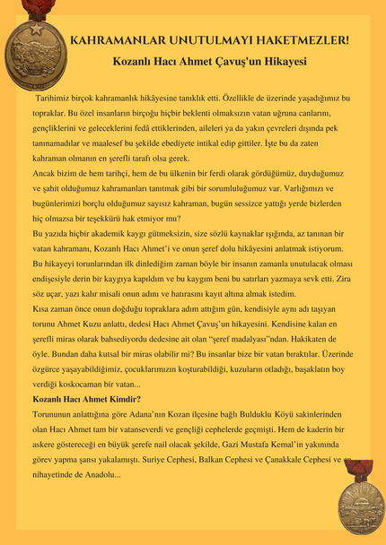 Kozanlı Hacı Ahmet Çavuş'un Hikâyesi