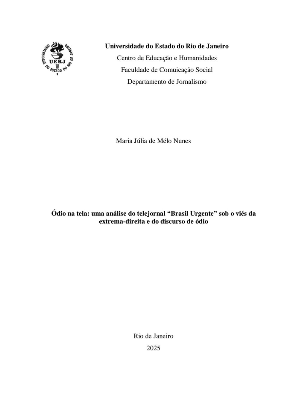 Trabalho de Conclusão de Curso 