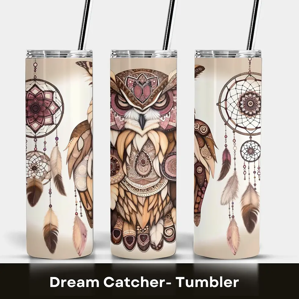 Thumbnail: Owl, Dreamcatcher, Tumbler, 20oz, Stainless Steel, Coffee Cup, Insulated cup, Native Gifts, Native American, Tumbler, Unique