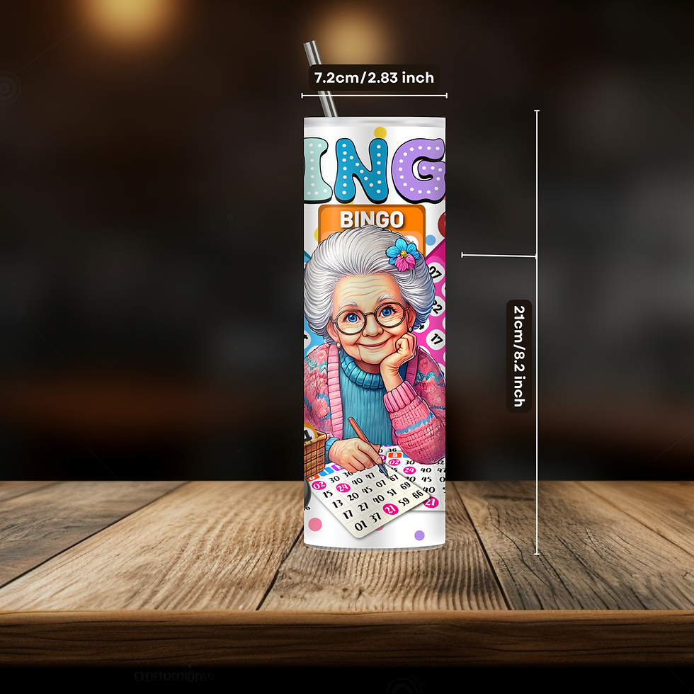 Thumbnail: Fun Bingo Tumbler, 20oz Game Night Cup, Colorful Bingo Mug, Playful Dauber Companion, Insulated Bingo Drinkware, Joyful Playe