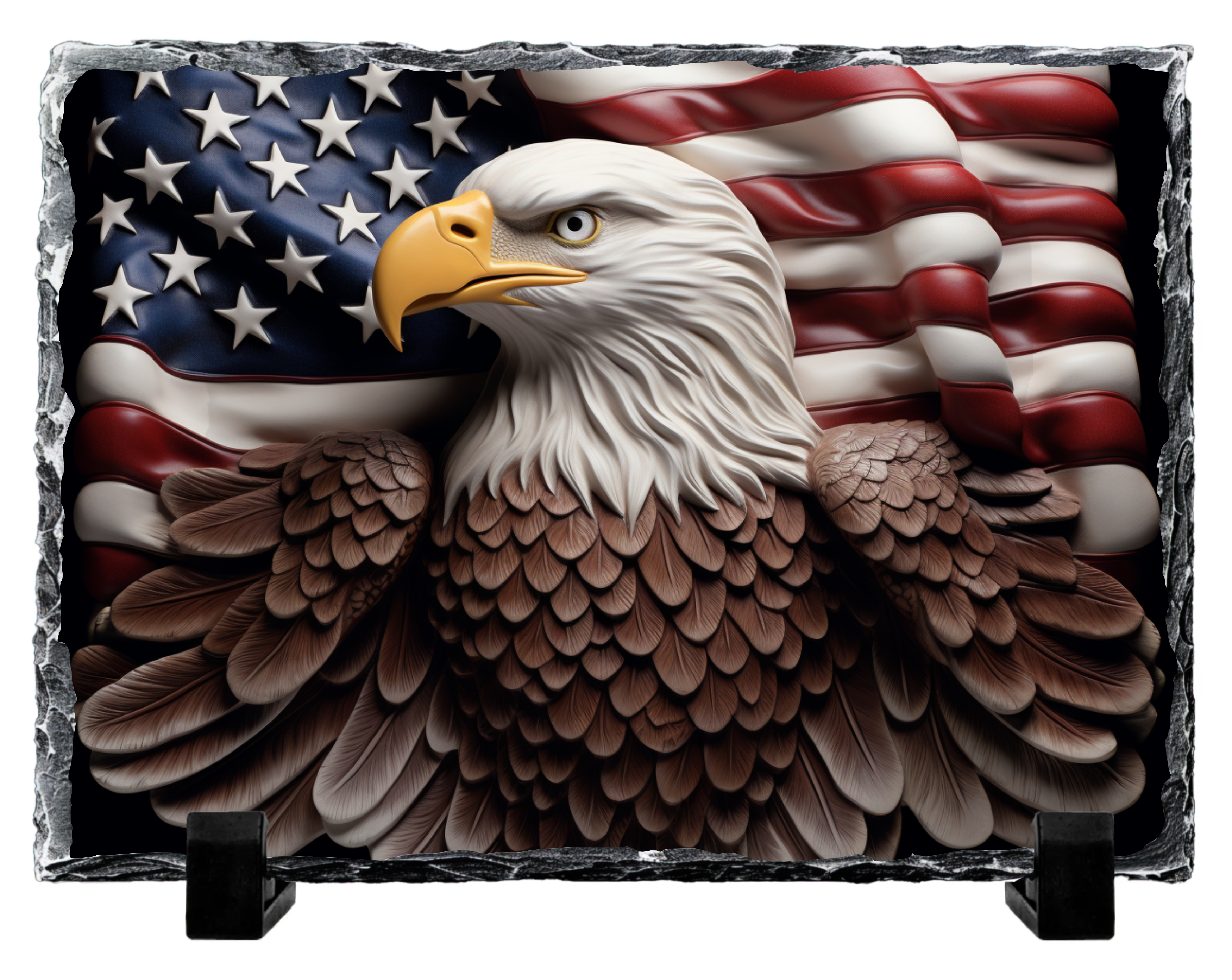 3D Eagle with Flag - Patriotic Display