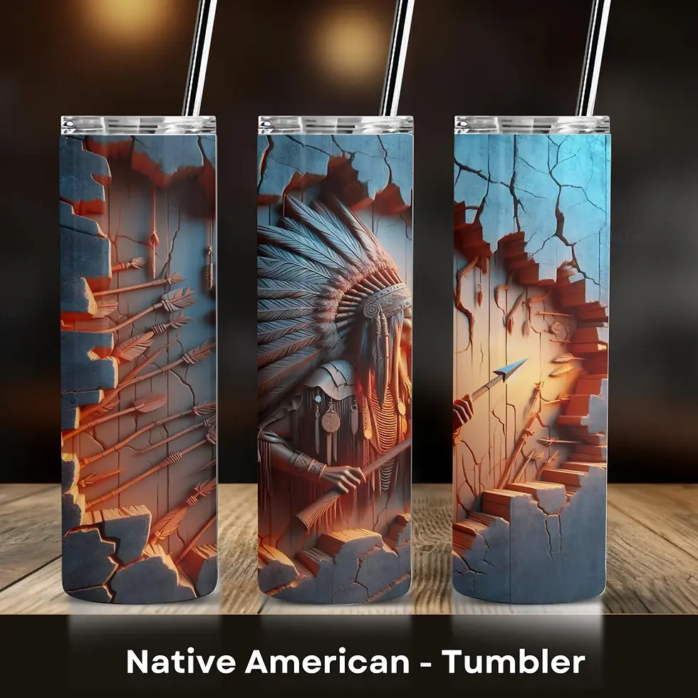 Thumbnail: Native American Man, Tumbler, 20oz, Travel mug, Stainless Steel, Coffee Cup, Insulated cup, Native Gifts, Native American, Un