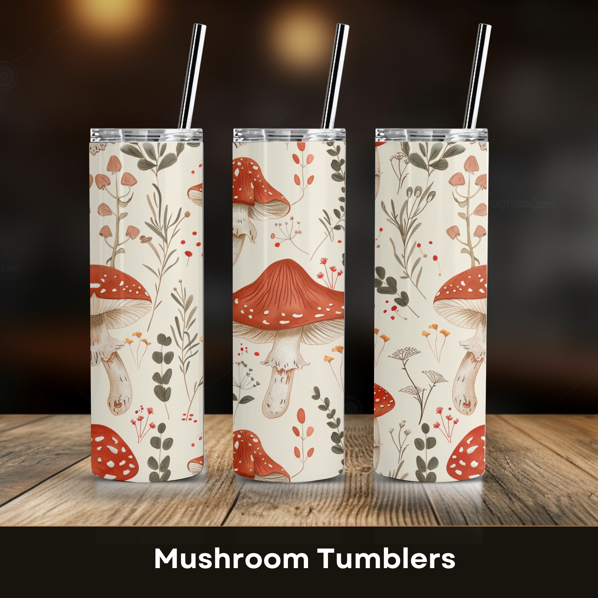 Mushroom tumbler, Front view