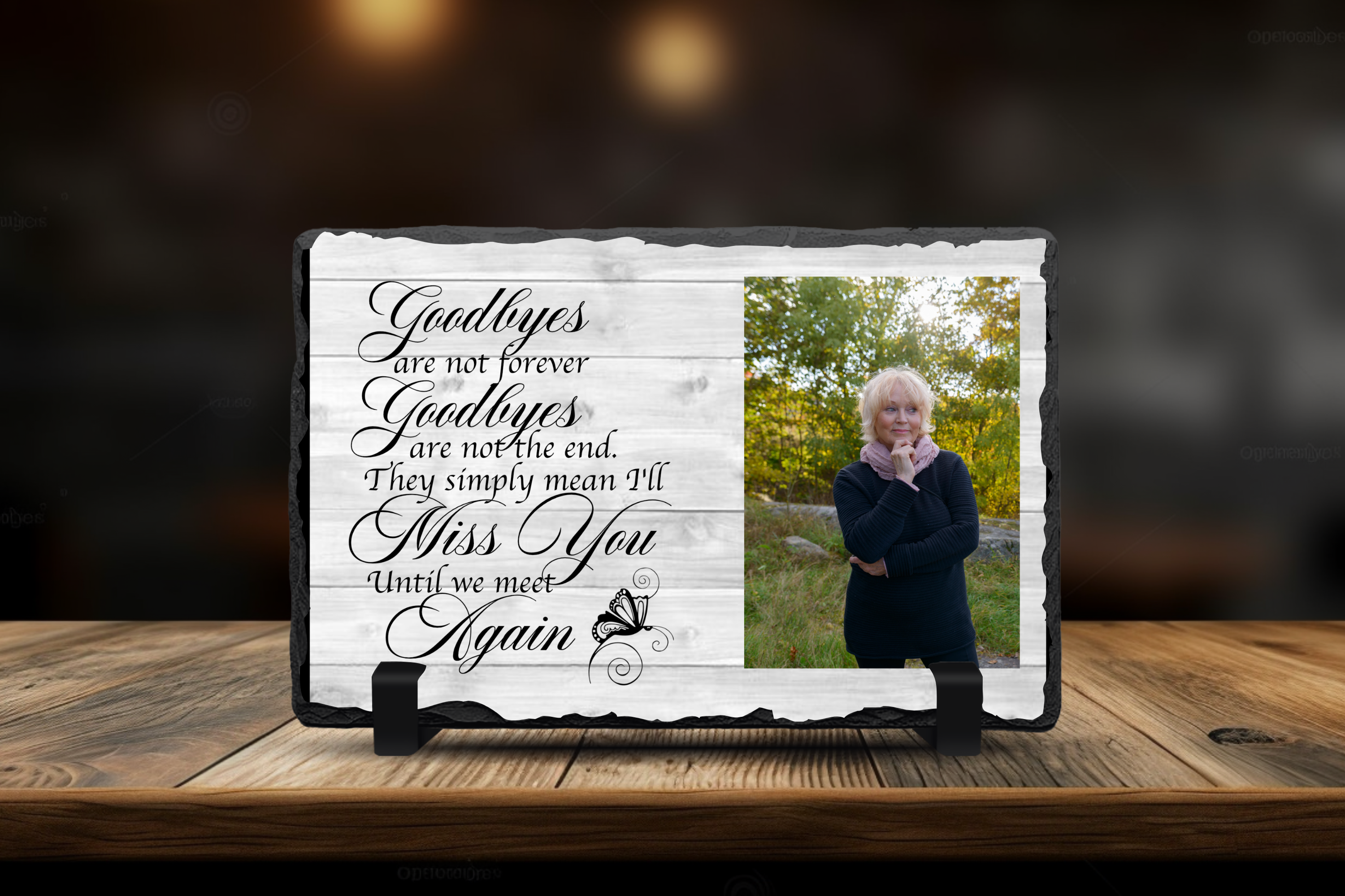Honor loved ones with our Memorial Photo Slate, a heartfelt keepsake perfect for remembrance gifts. Cherish memories with thi