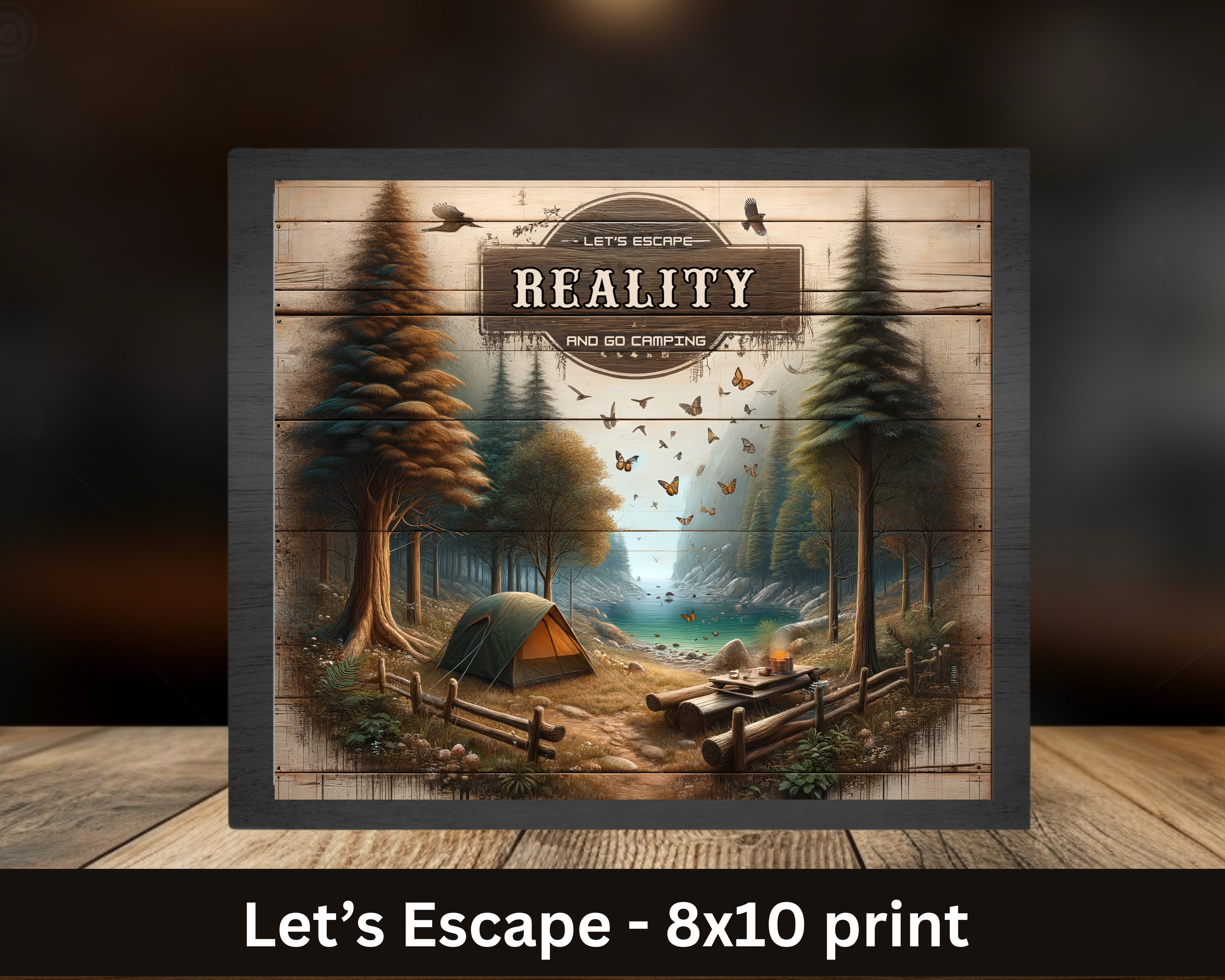 Escape Reality Camping 8x10 Print: Serene Forest Scene
