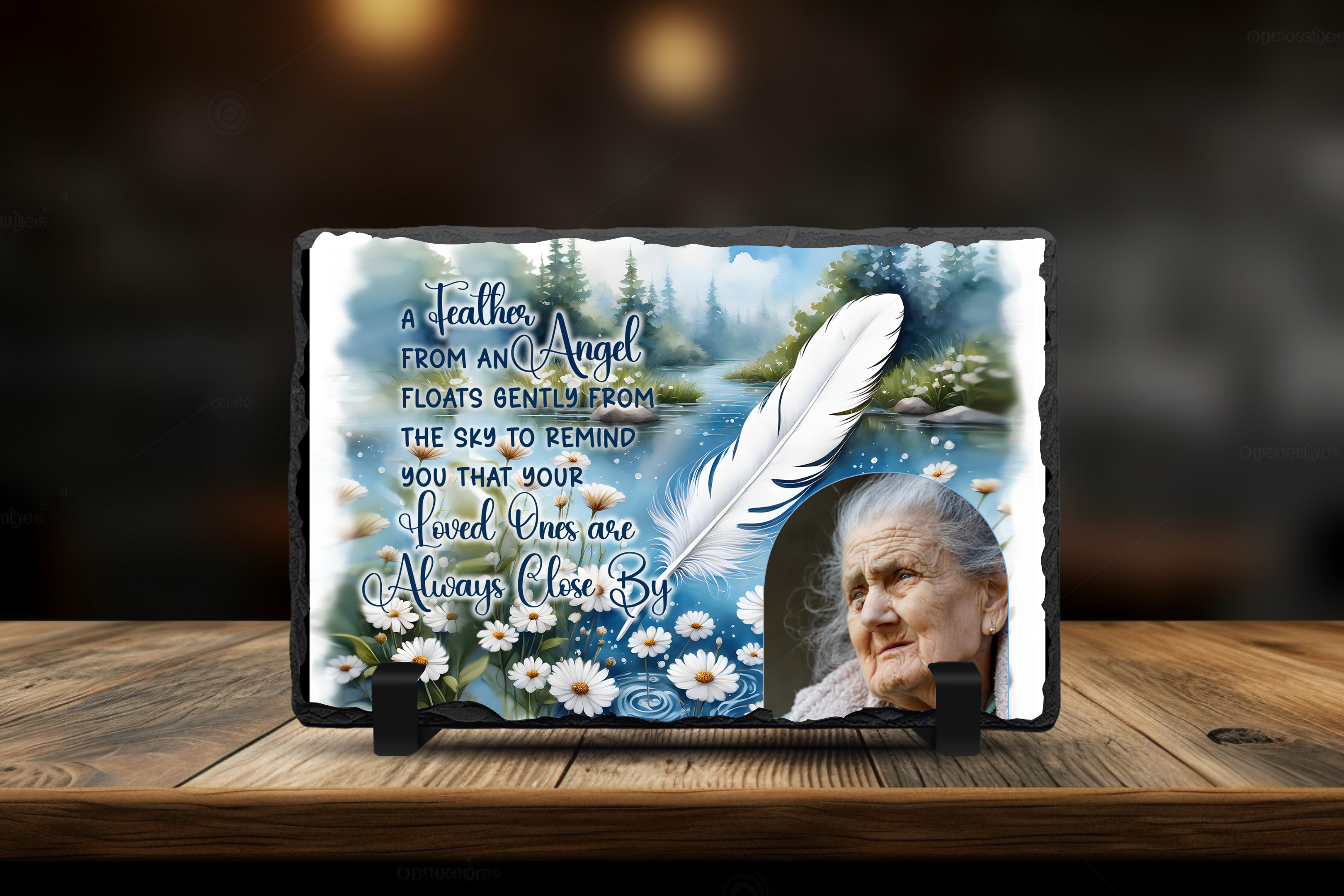 Honor loved ones with our Memorial Photo Slate, a heartfelt keepsake perfect for remembrance gifts. Cherish memories with thi