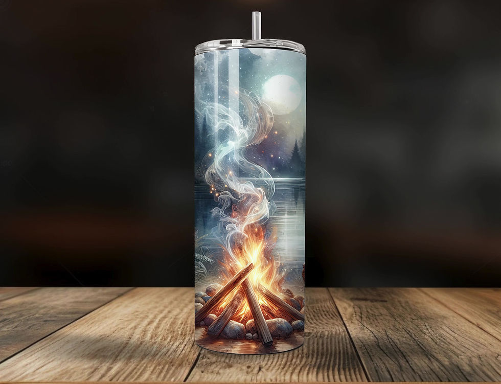 Thumbnail: Camping enthusiast gift: 20oz insulated tumbler with forest design