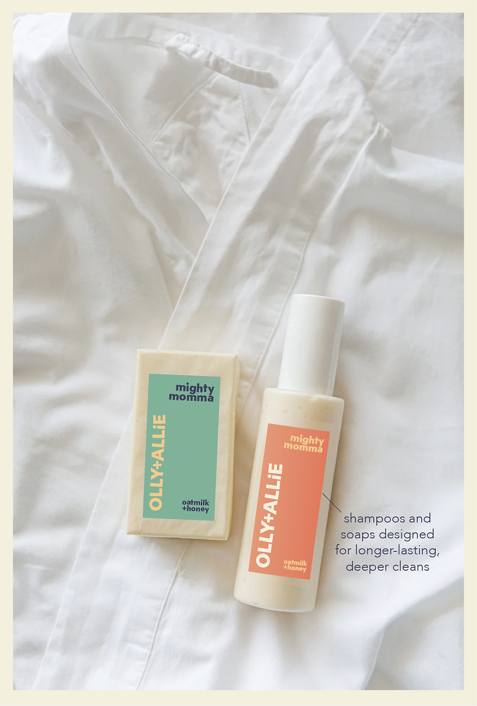Ollie + Allie lotion and soap mock up with sub logo