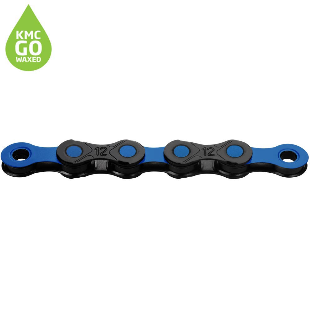 KMC X12 DLC Pre-waxed Chain 126L - DLC12 Black/Blue Waxed 126L
